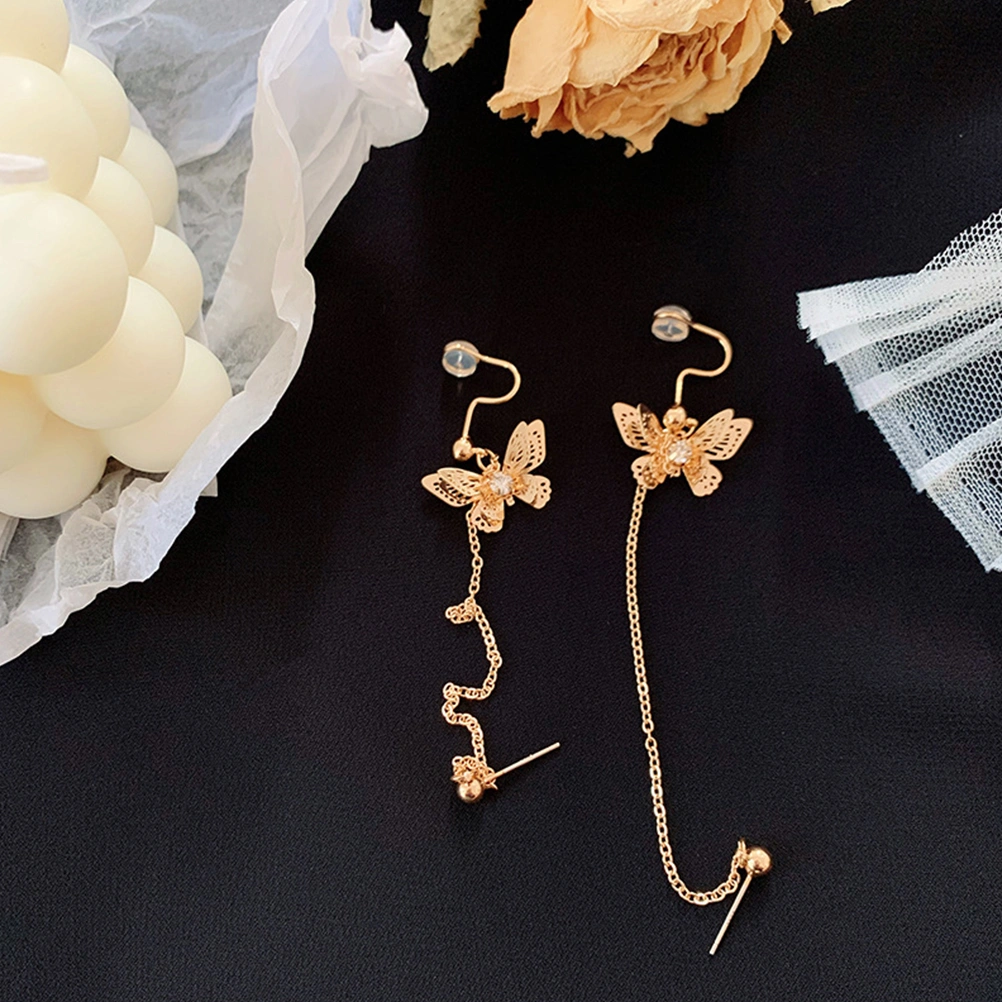 1pc Styled Earring Stylish All-match Ear Decor Chain Ear Clip(Golden)