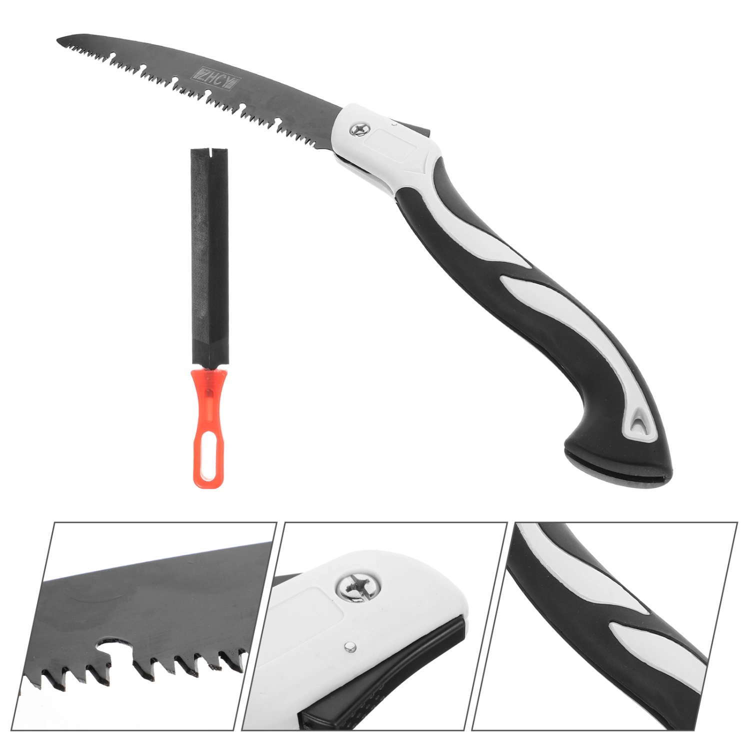 1 Set Folding Saw Heavy Duty Hand Saw for Wood Camping Gardening Pruning Saw with Sharpener