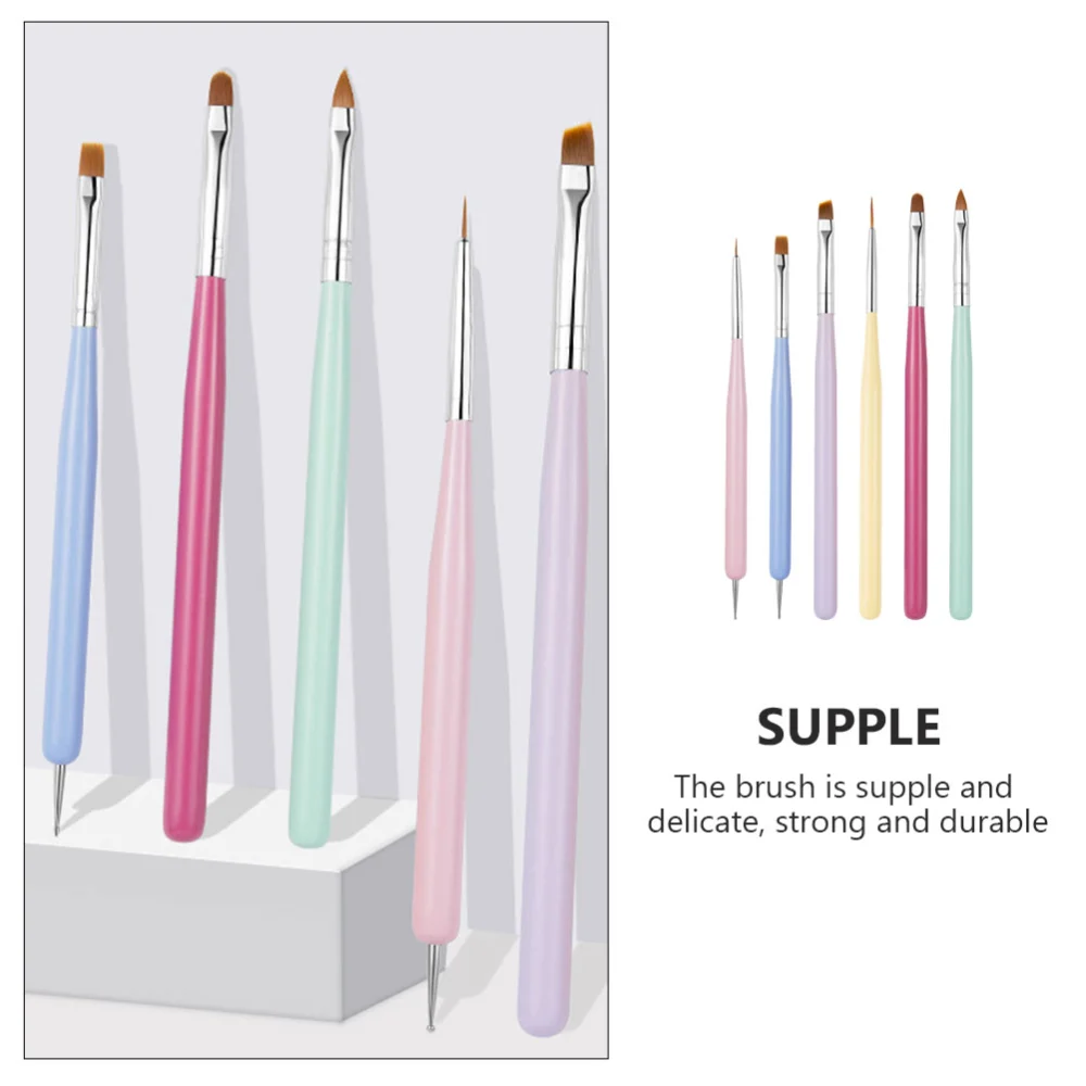 6pcs Nail Drawing Tools Manicure Drawing Pens Tools Nail Art Accessories