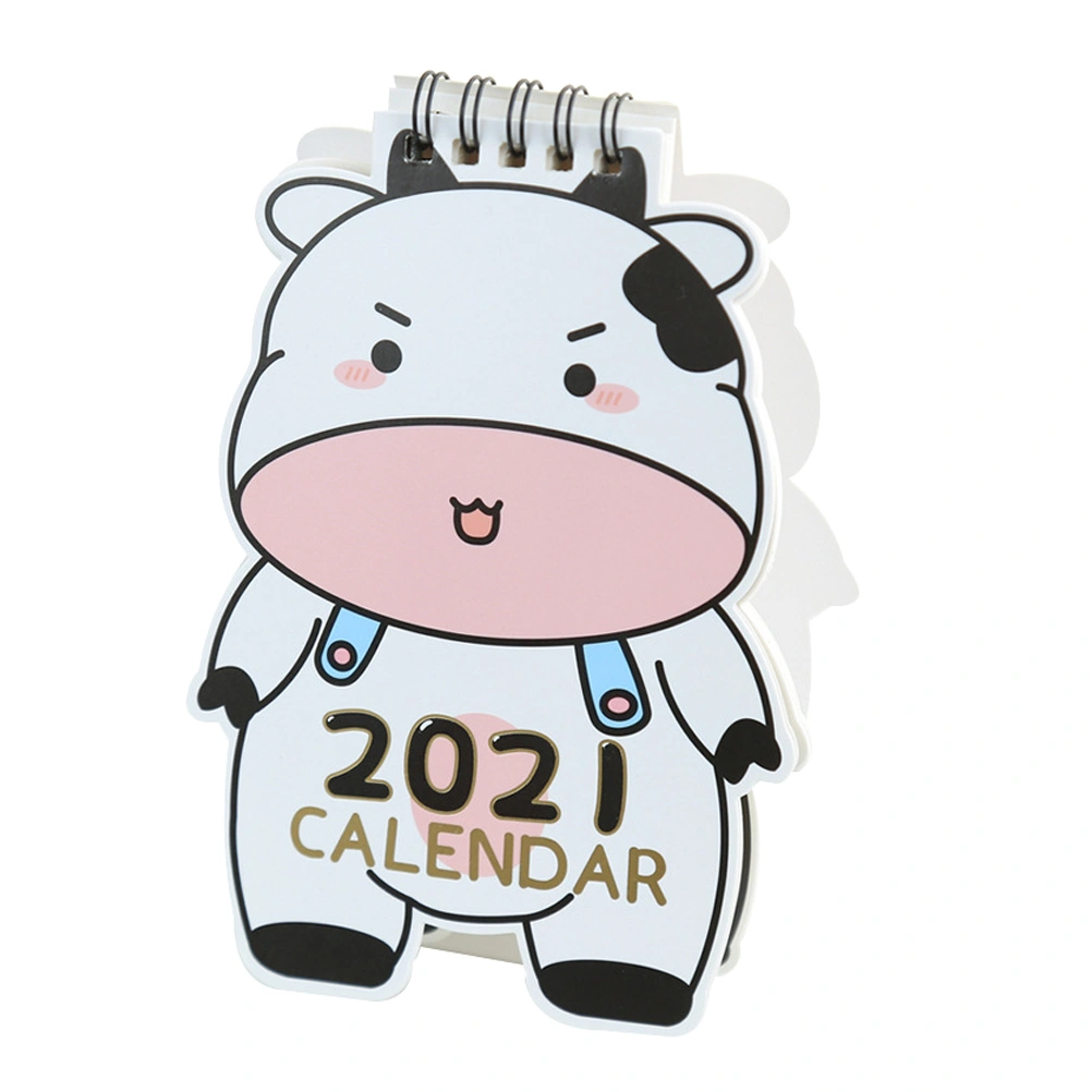 1Pc Adorable Cows Calendar 2021 Calendar Tabletop Calendar Coil Calendar