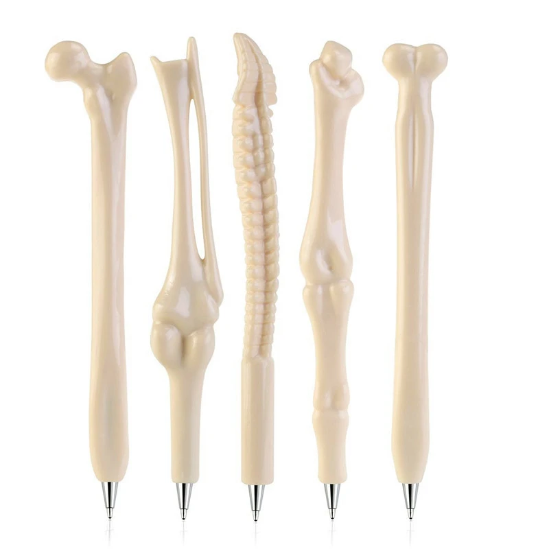 4pcs Bone Pens Novelty Bone Shape Pens Decorative Ballpoint Pens Classroom Accessories (Random Style)