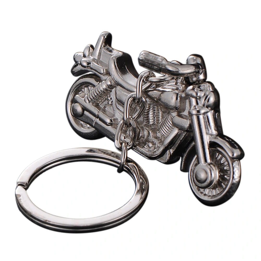 Motorcycle Decoration Alloy Keychain 3D Motorbike Street Bike Key Ring (Silver)