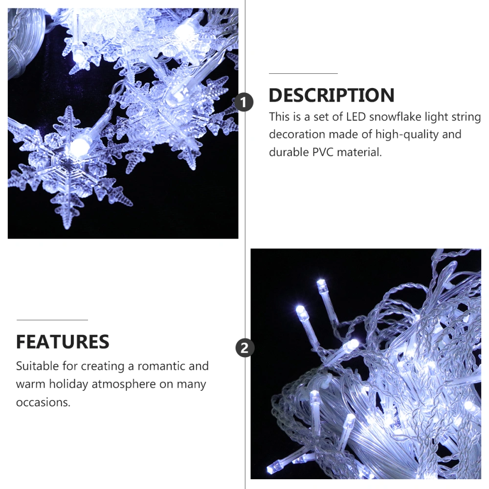 1 Set LED Snowflake String Lights Waterproof Decorative Lamp (3.5m EU Plug)