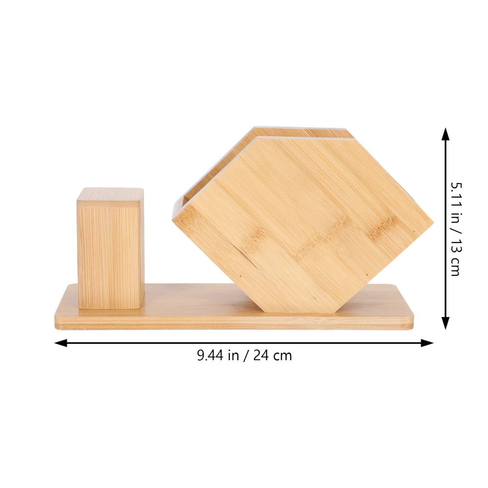 1PC Restaurant Hotel Use Desktop Bamboo Tissue Box Napkin Box with Toothpick Box