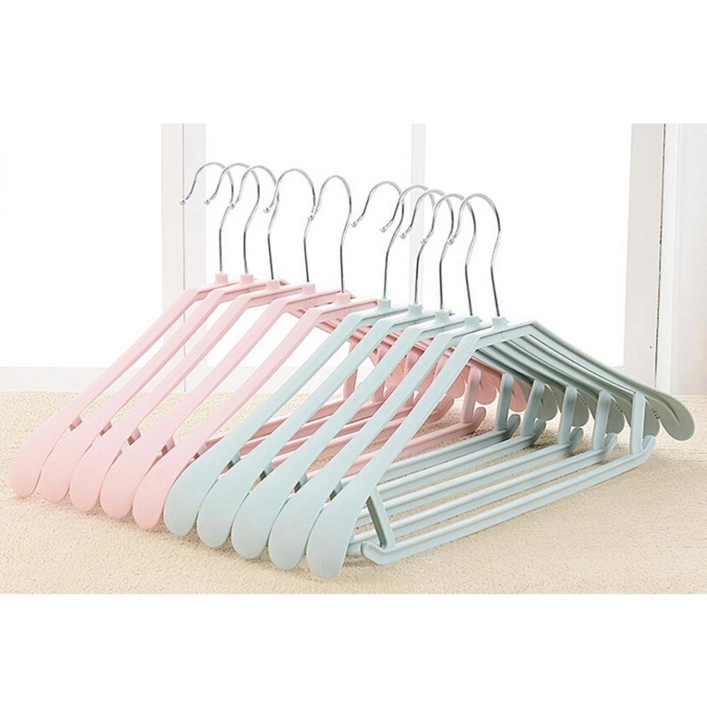 5PCS Anti-skid Clothes Hangers Suit Hangers Shirts Sweaters Dress Hanger Hook Drying Rack (Sky-blue)