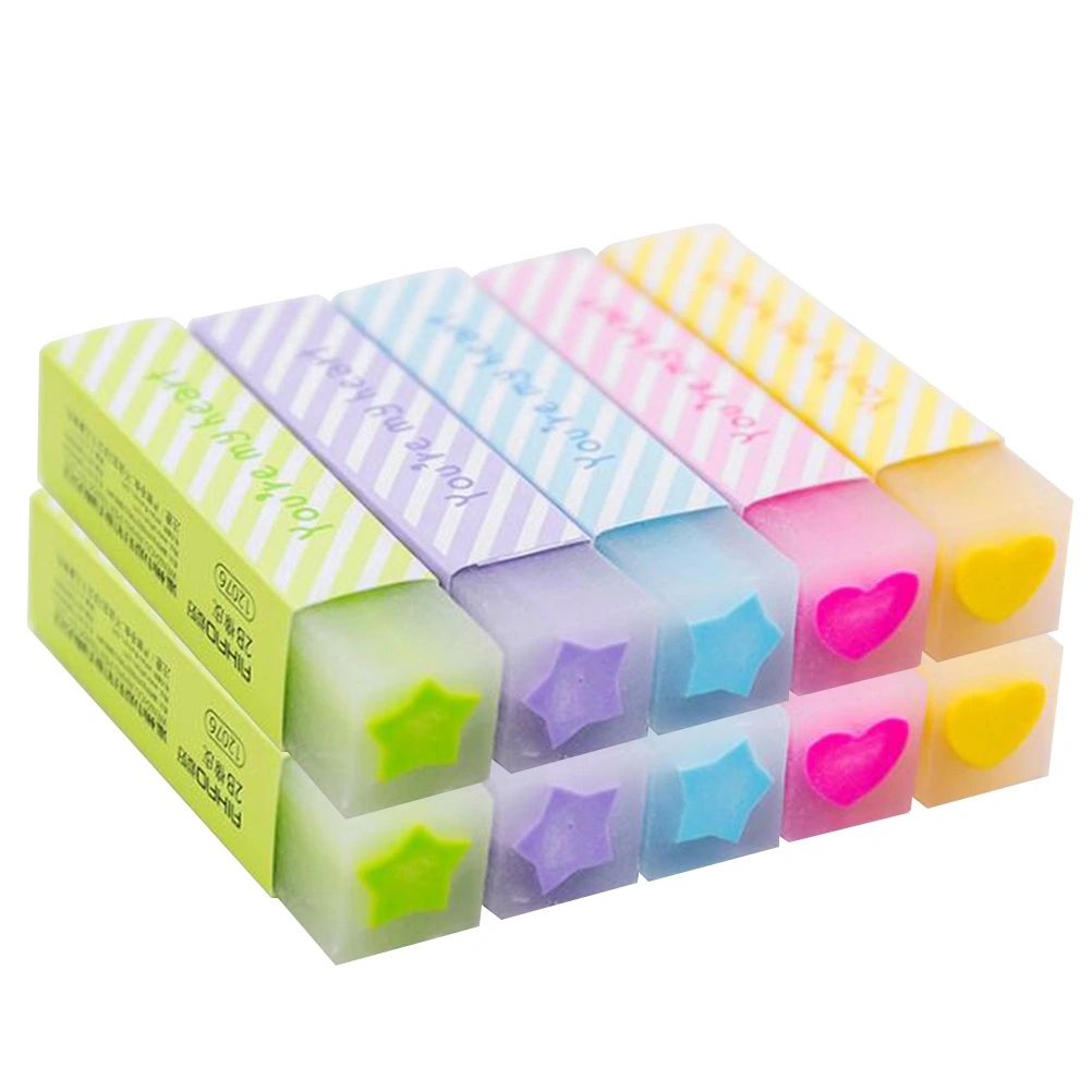 10pcs Cartoon Macaron Color Eraser Stationery Office School Supplies (Random Color)