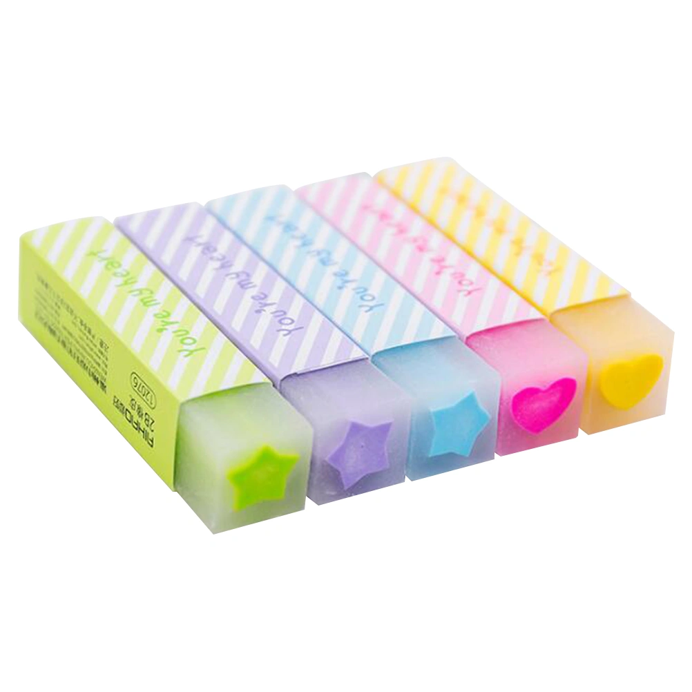 10pcs Cartoon Macaron Color Eraser Stationery Office School Supplies (Random Color)