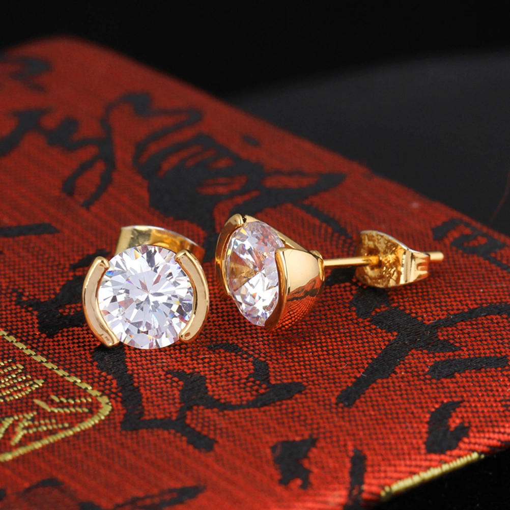 Fashion Simple Cubic Zircon Stud Earrings Crystal Jewelry for Women Girls