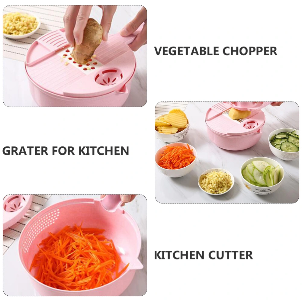 1 Set Vegetable Chopper Veggie Grater Multfunction Slicer with Drain Basket