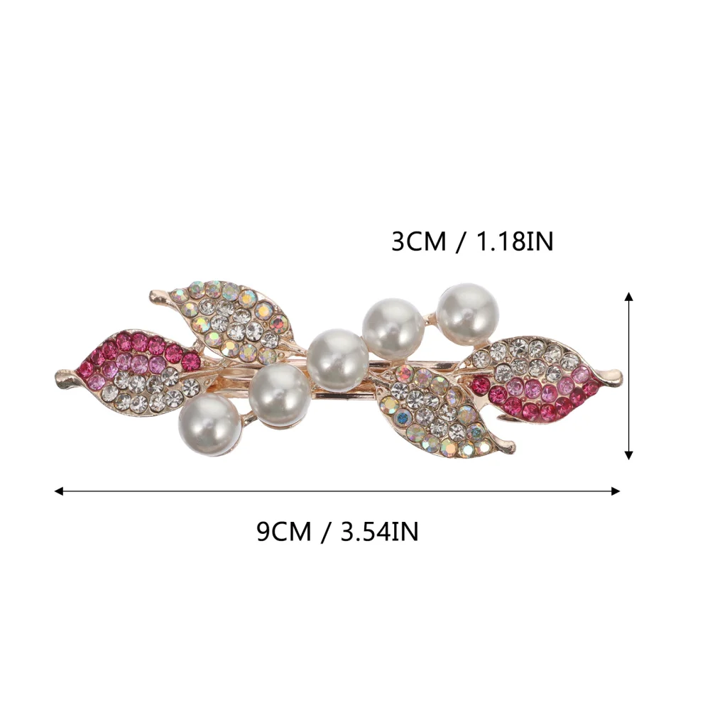 2Pcs Pearl Rhinestone Hair Clips Alloy Fashion Hairpins Hair Accessories