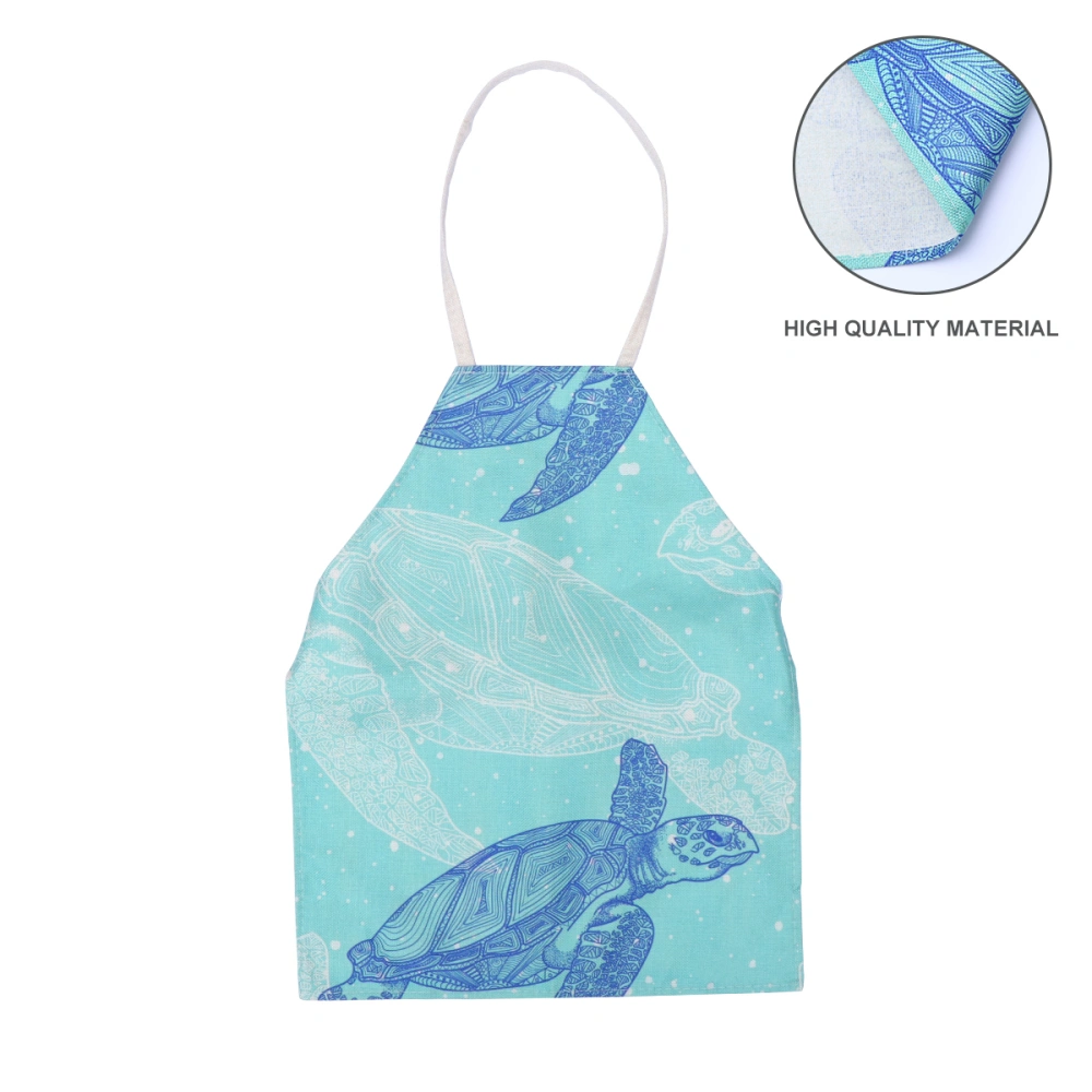 1Pc Creative Turtle Apron Childrens Apron Underwater World Theme Apron for Kids