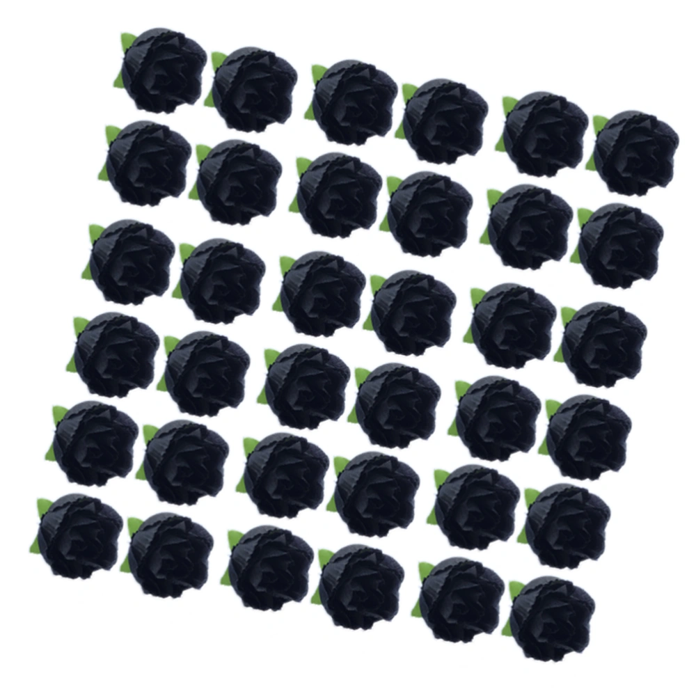 100Pcs Imitation Silk Rose Flower Head Decoration for Home Party Wedding DIY Black