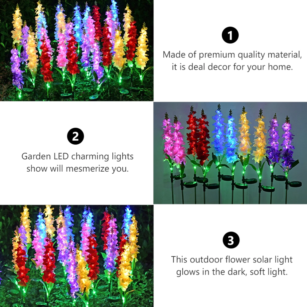 1pc LED Solar Powered Violet Flower Lamp Garden Stake Light for Yard Patio