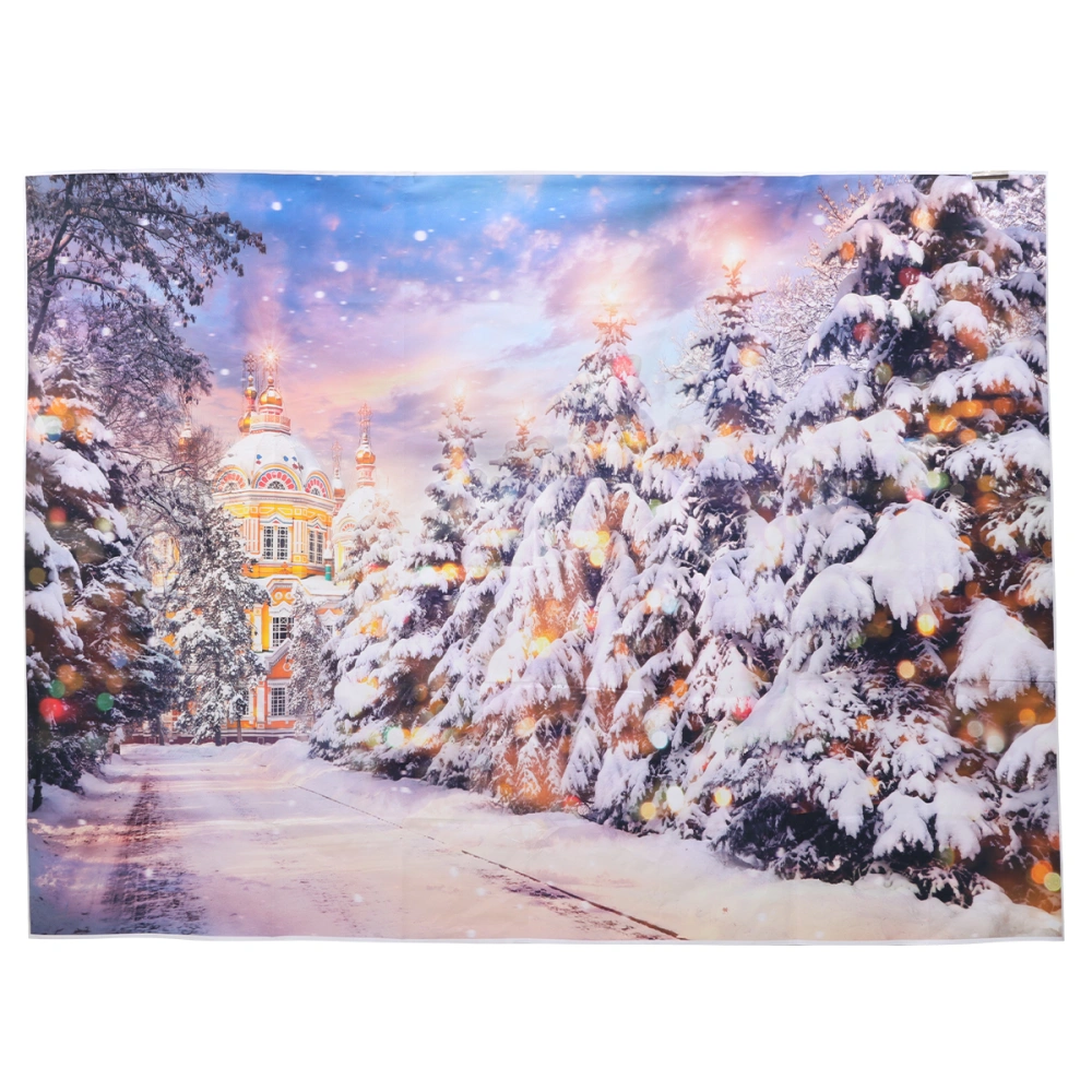 Christmas Hanging Wall Tapestry Snow Castle Tapestry Creative Photo Backdrop