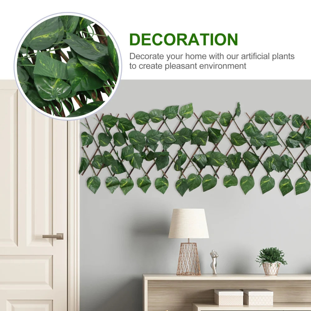 1Pc Decorative Fence Screen Stretchable Artificial Leaves Hedge Fence (Green)