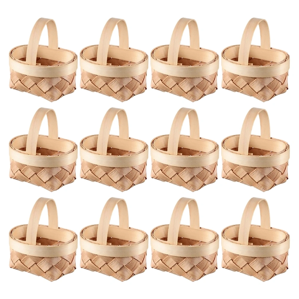 12pcs Decorative Tiny Baskets Household Woven Baskets Multi-function Candy Baskets