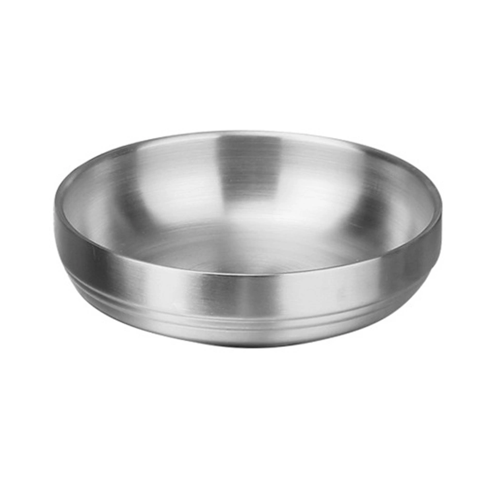 Thicken Seasoning Dish Saucer Appetizer Plate Stainless Steel Dish for Home Restaurant Daily Use (Diameter in 11.5cm)