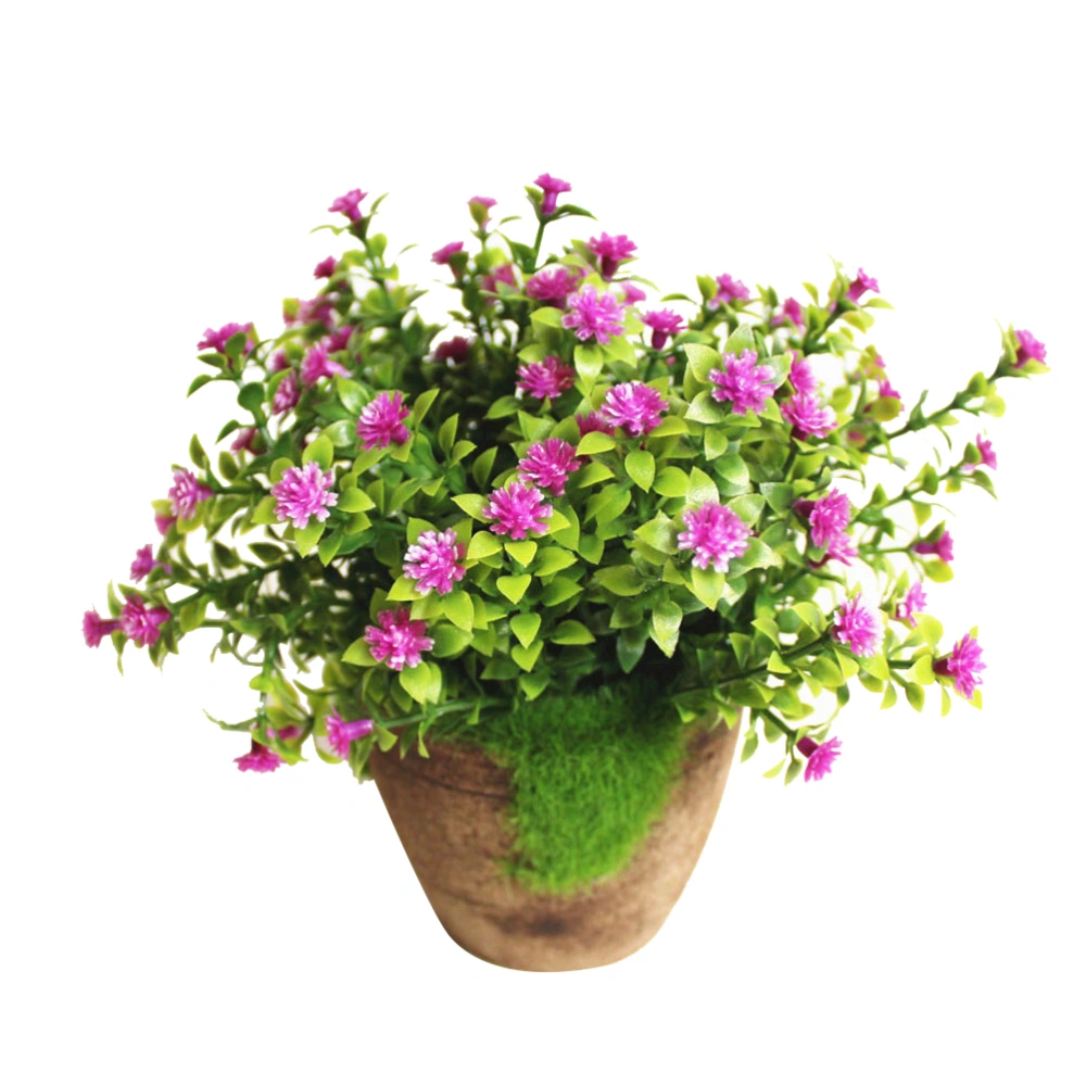 Artificial Plants Simulated Plant Decorative Bonsai Plastic Flower for Home Decoration (Violet)