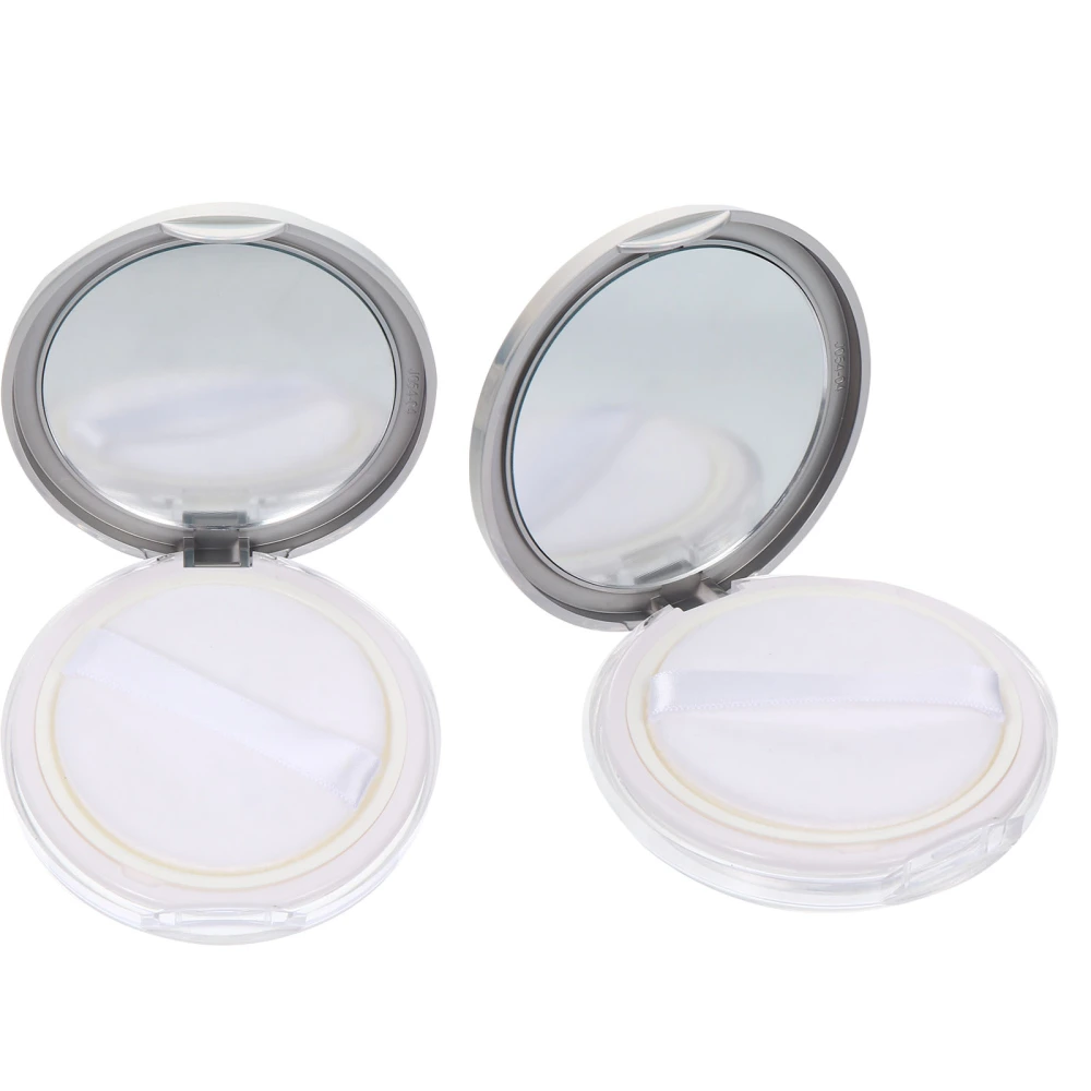 2Pcs Portable Loose Powder Box with Mesh Loose Powder Box with Powder Puff