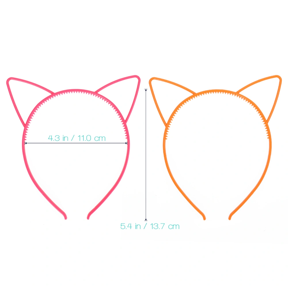 12pcs Lovely Cat Ear Hair Bands Adorable Hair Hoops Headdress Party Favors Supplies for Children Random Color