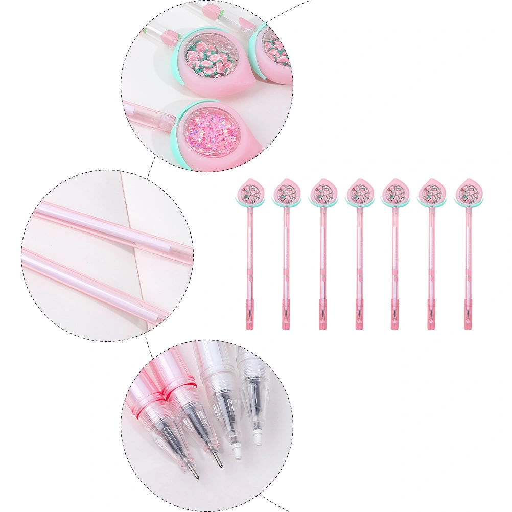 7pcs Writing Pen Gel Ink Pen Plastic Pen Smooth Writing Pen (Random Style)