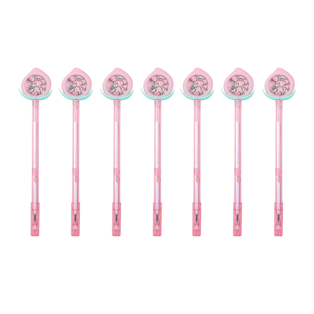 7pcs Writing Pen Gel Ink Pen Plastic Pen Smooth Writing Pen (Random Style)
