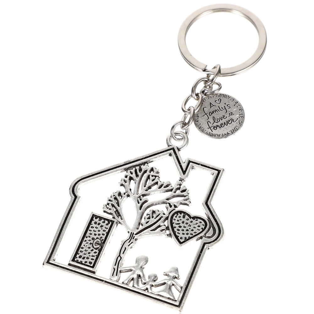 Metal House Charm Key Chain Housewarming Keychain Housewarming Gift Silver