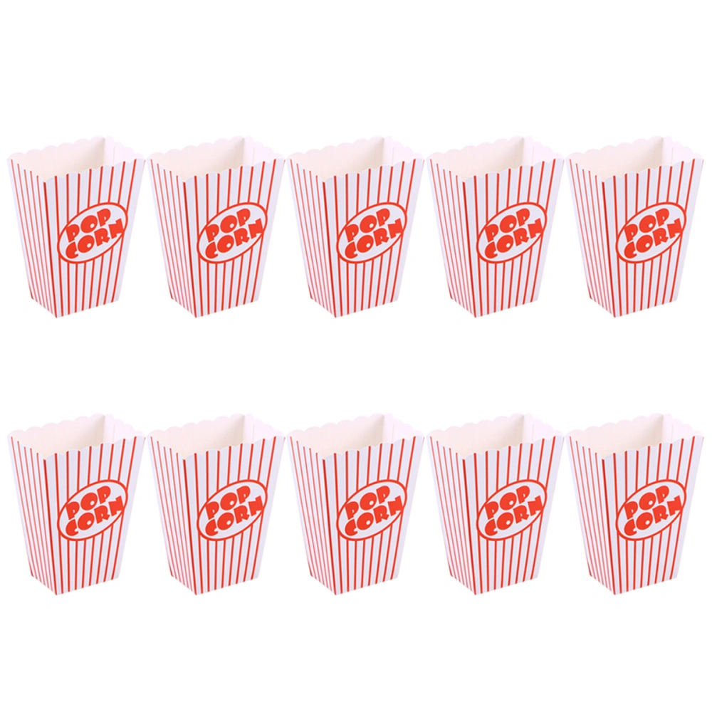 12pcs Stripes Paper Popcorn Boxes Disposable Containers Tableware Baby Shower Birthday Party Supplies for Home Shop