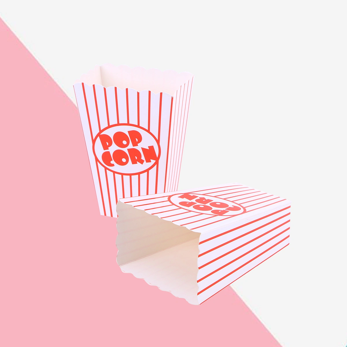 12pcs Stripes Paper Popcorn Boxes Disposable Containers Tableware Baby Shower Birthday Party Supplies for Home Shop