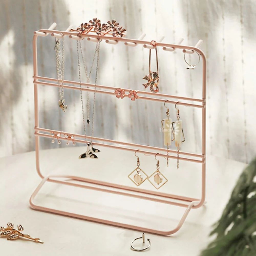 Iron Art Jewelry Stand Earrings Holder Eardrop Display Rack Organizer