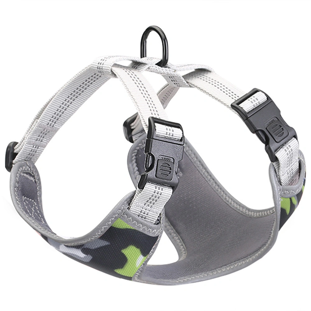 Adjustable Pet Harness Breathable Dog Chest Straps Vest Type Pet Chest Back Reflective No-Pull Dog Harness for Pet (Green, Size S)