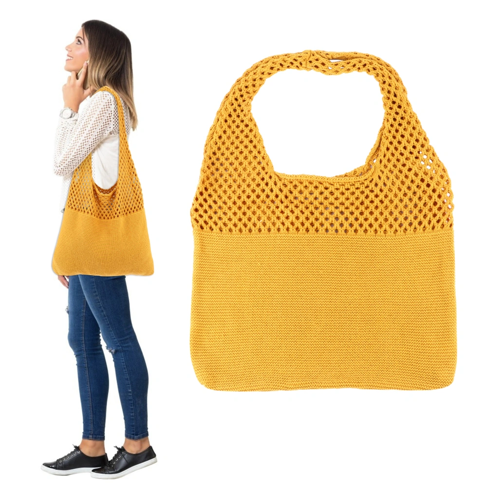 1Pc Knit Shoulder Bag Hollow-Out Hand Bag Storage Bag Retro Single Shoulder Bag