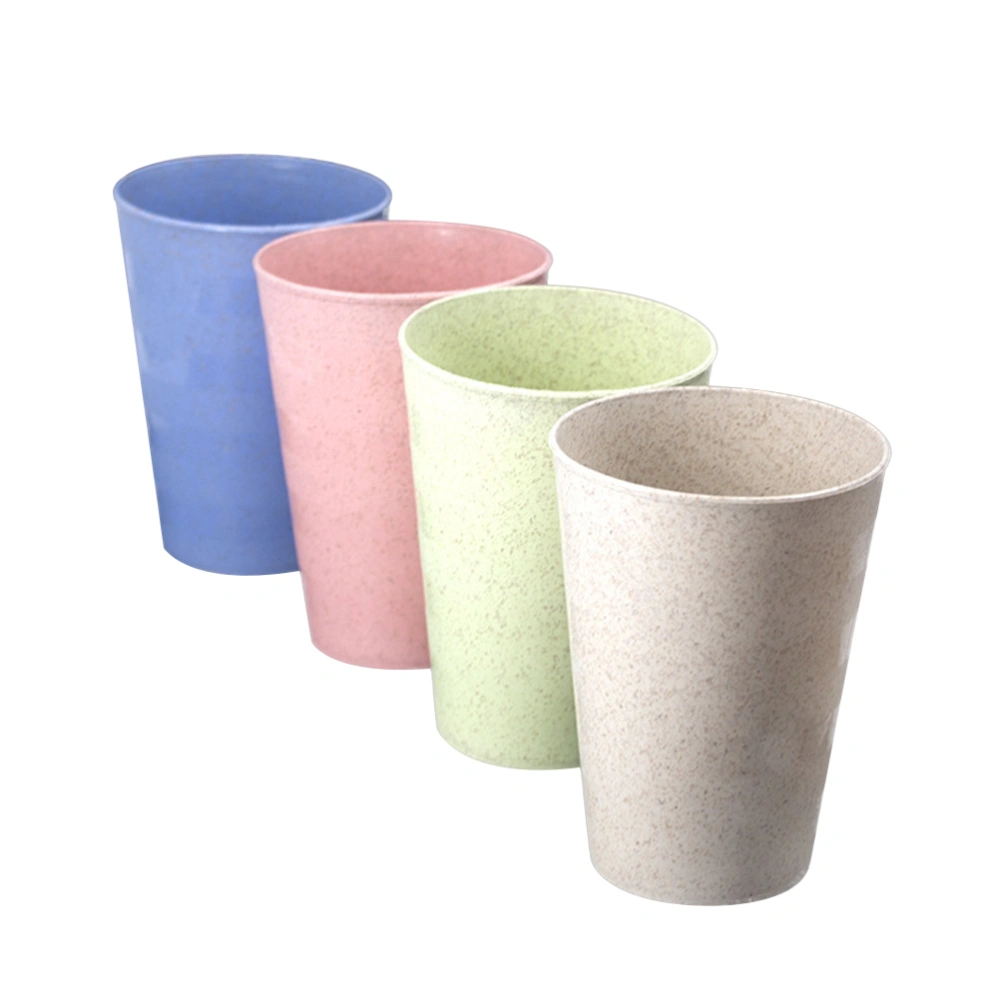 4pcs Wheat Straw Drink Cups Mugs Couple Brushing Toothbrush Cups for Coffee Wate Tea