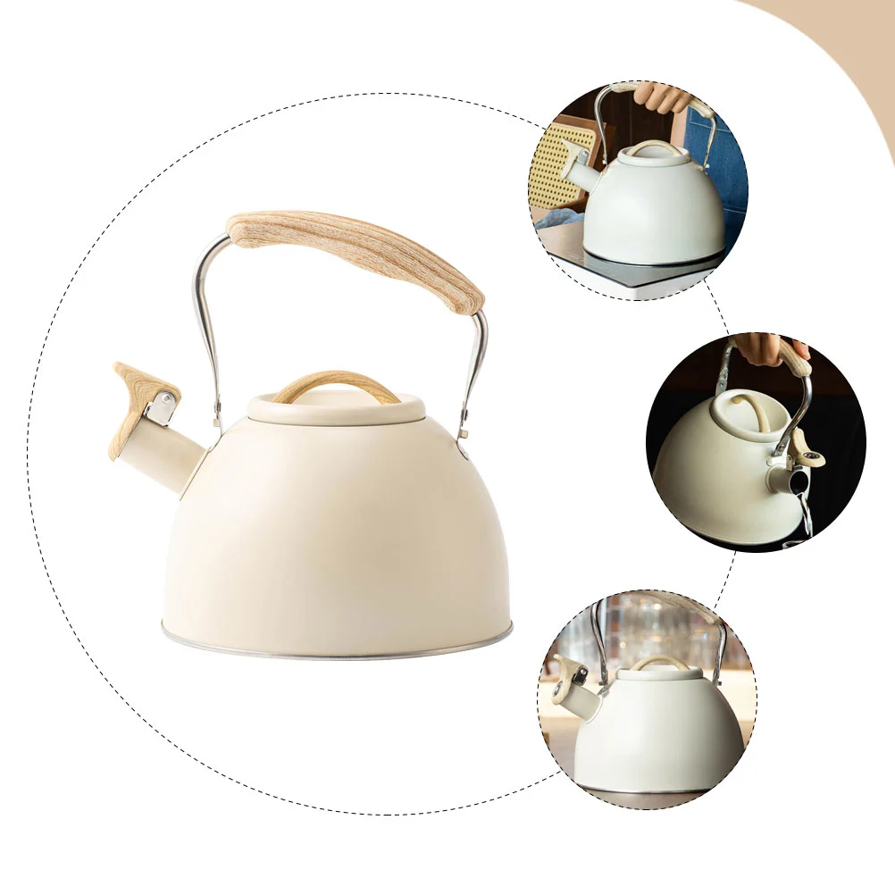 Stove Top Whistling Tea Kettle Stainless Steel Tea Pot with Handle for Kitchen (3L)