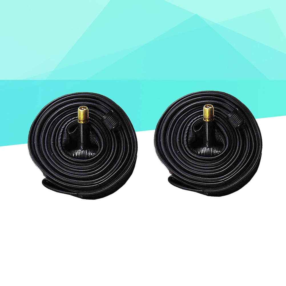 2PCS Bike Inner Tube Cycling Tire US Rubber Tube Wide Tire for MTB Mountain Bike - 26x1.5 (Black)