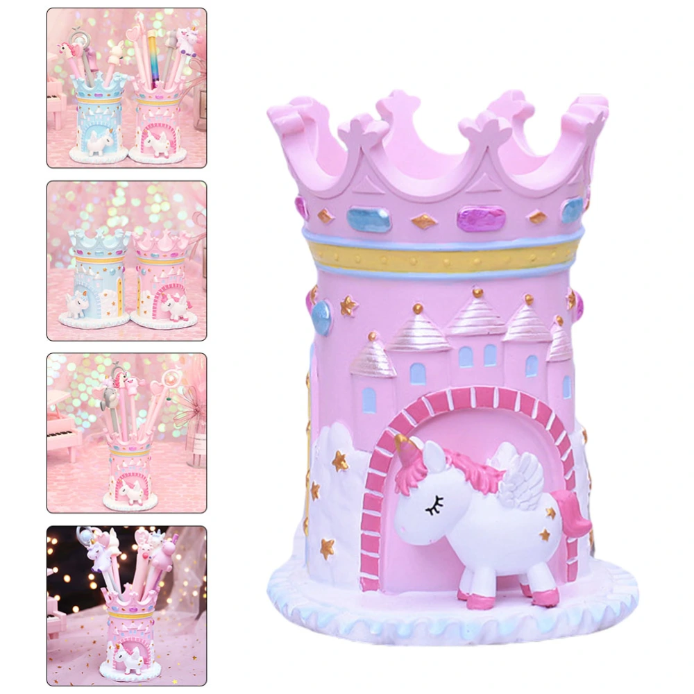 Desktop Pen Holder Cartoon Unicorn Pen Organizer Kids Stationery Storage Holder