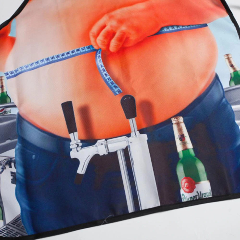 Novelty Cooking Kitchen Apron Beer Belly Printed Apron Cooking Grilling BBQ Apron