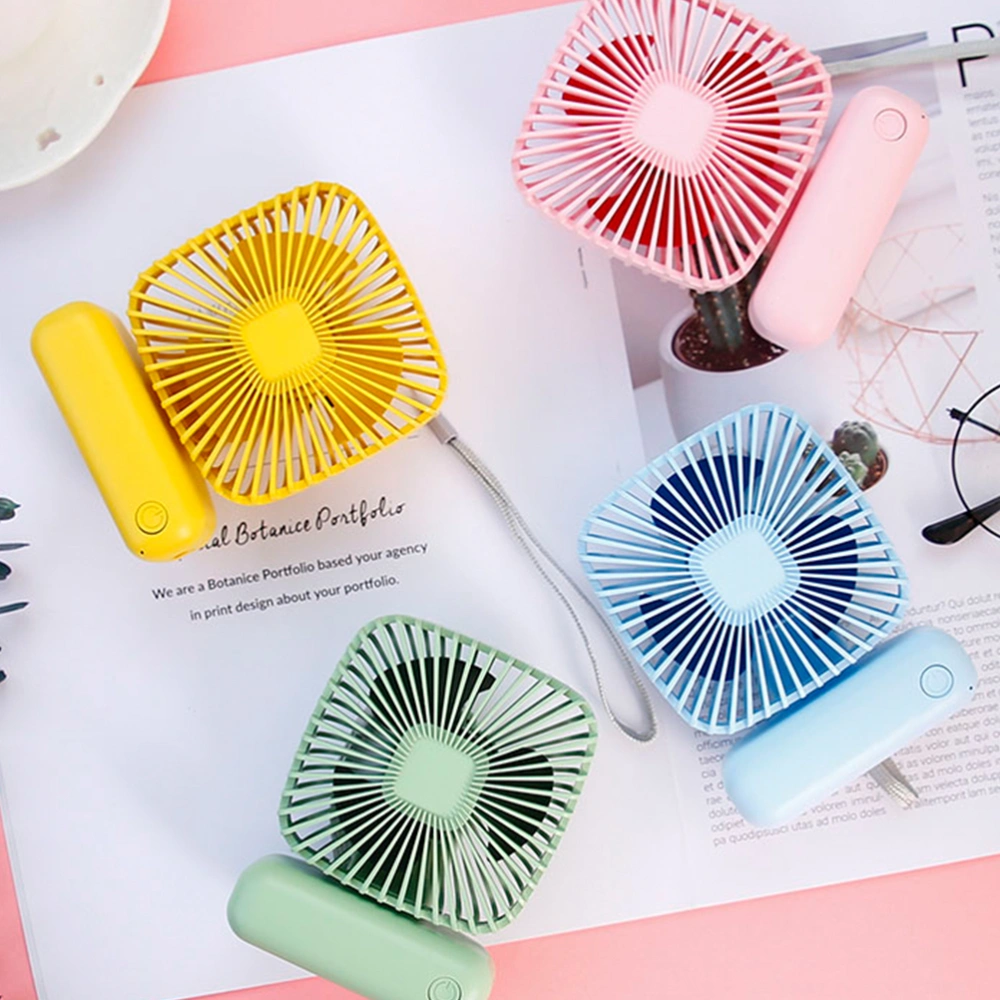 Creative Mini Fan USB Charging Fan Small Handheld Fan Portable Pocket Fan for Kids Children Daily Use (Sky-blue)