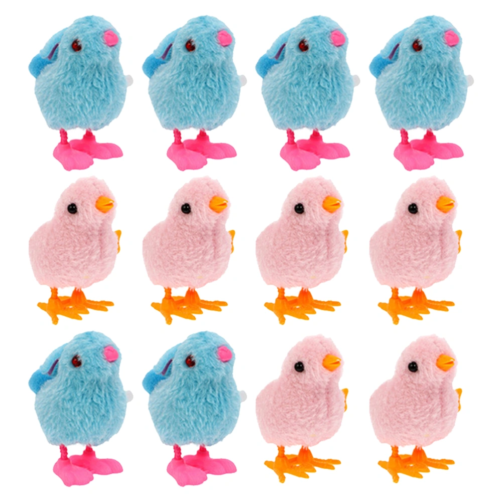 12pcs Plush Wind Up Toys Plush Playthings Novelty Hopping Windup Toys for Kids