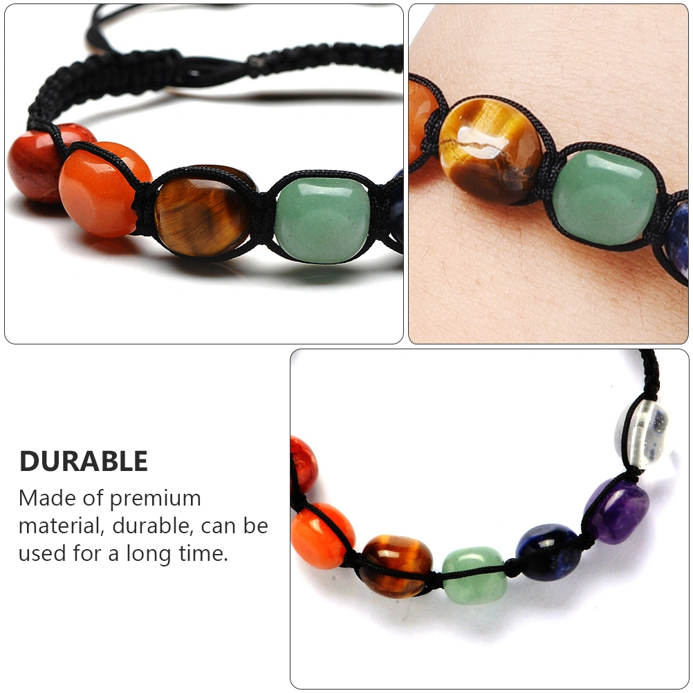 2pcs 7 Chakra Healing Bracelet Women Natural Gemstones Yoga Braided Bracelet