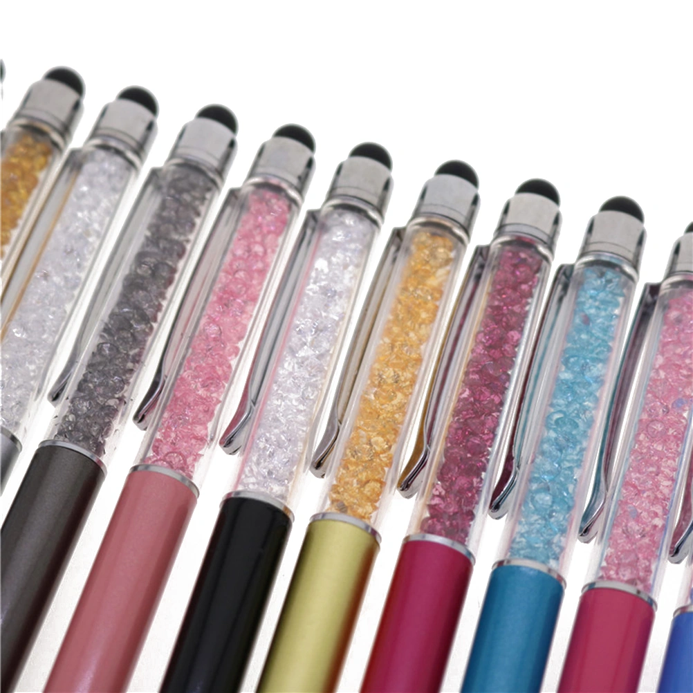 2pcs Stylus Pens 2-in-1 Multi Function Stylish Bling Slim Crystal Diamond Stylus and Ink Ballpoint Pens for All Capacitive Touch Screen Device (Black)