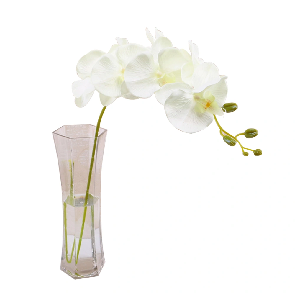 Small Artificial Flowers Orchids Present Touch for New Home Wedding Decorations Party Decor (White)