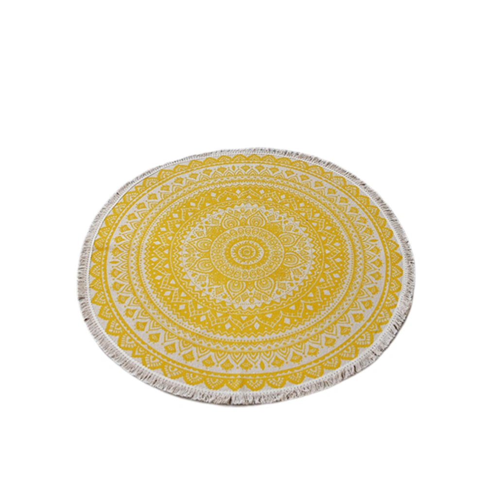 Circular Printing Process Floor Mat Cotton Woven Round Ground Mat Modern Simple Floor Pad All-season Round Floor Mat Living Room Decorative Mat Style 7