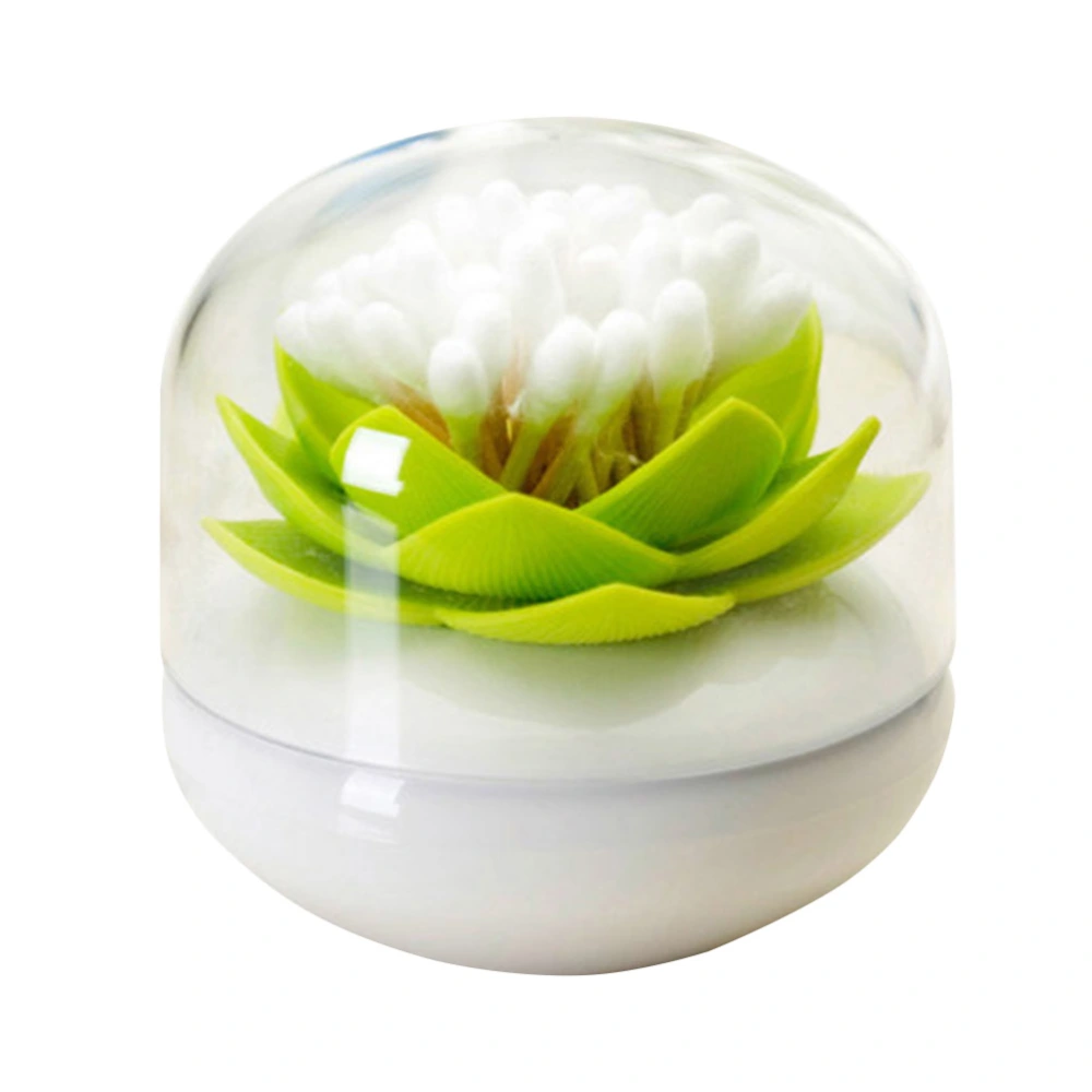 Lotus Toothpick Box Creative Funny Storage Holder Cotton Swab Holder For Dining Room Bedroom Livingroom (Green Large Size)