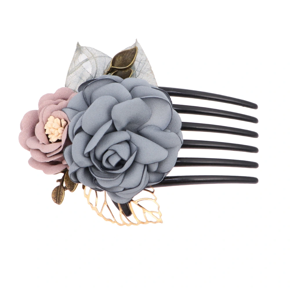 1pc Hair Comb Cloth Imitation Flower Elegant Hair Insert Comb Bridal Updo Comb for Wedding(As Shown)