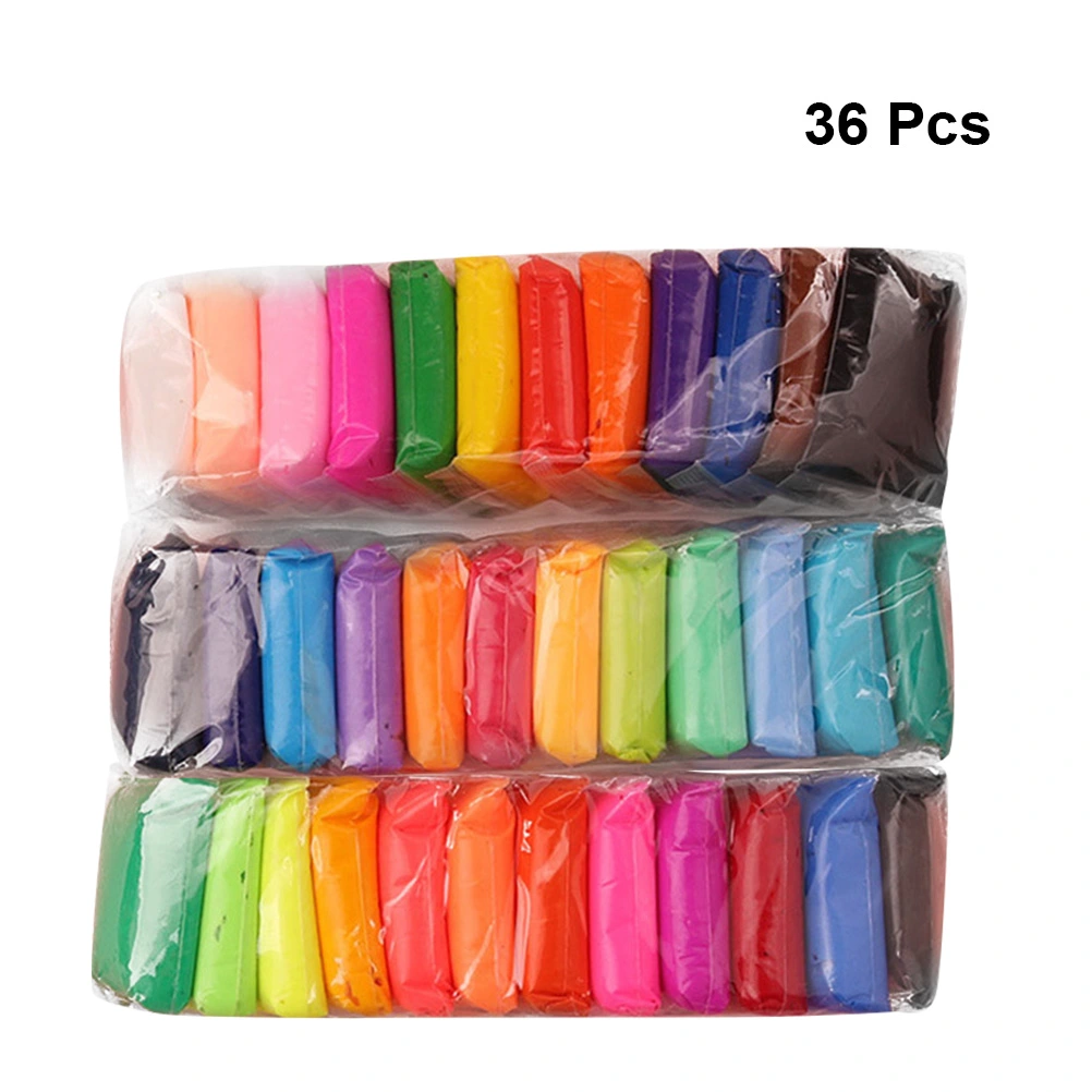 36 Colors Air Dry Clay Moulding Craft Clay Set for Kids with Tools Children's DIY Toy Plasticine Clay Crystal Colorful Mud