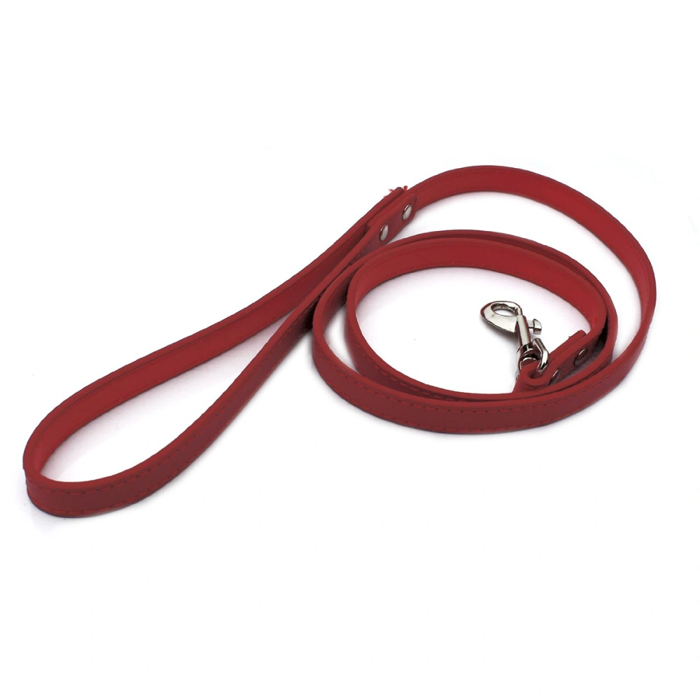 130CM Pet Dog Cat Puppy Safety PU Leash Lead (Red)