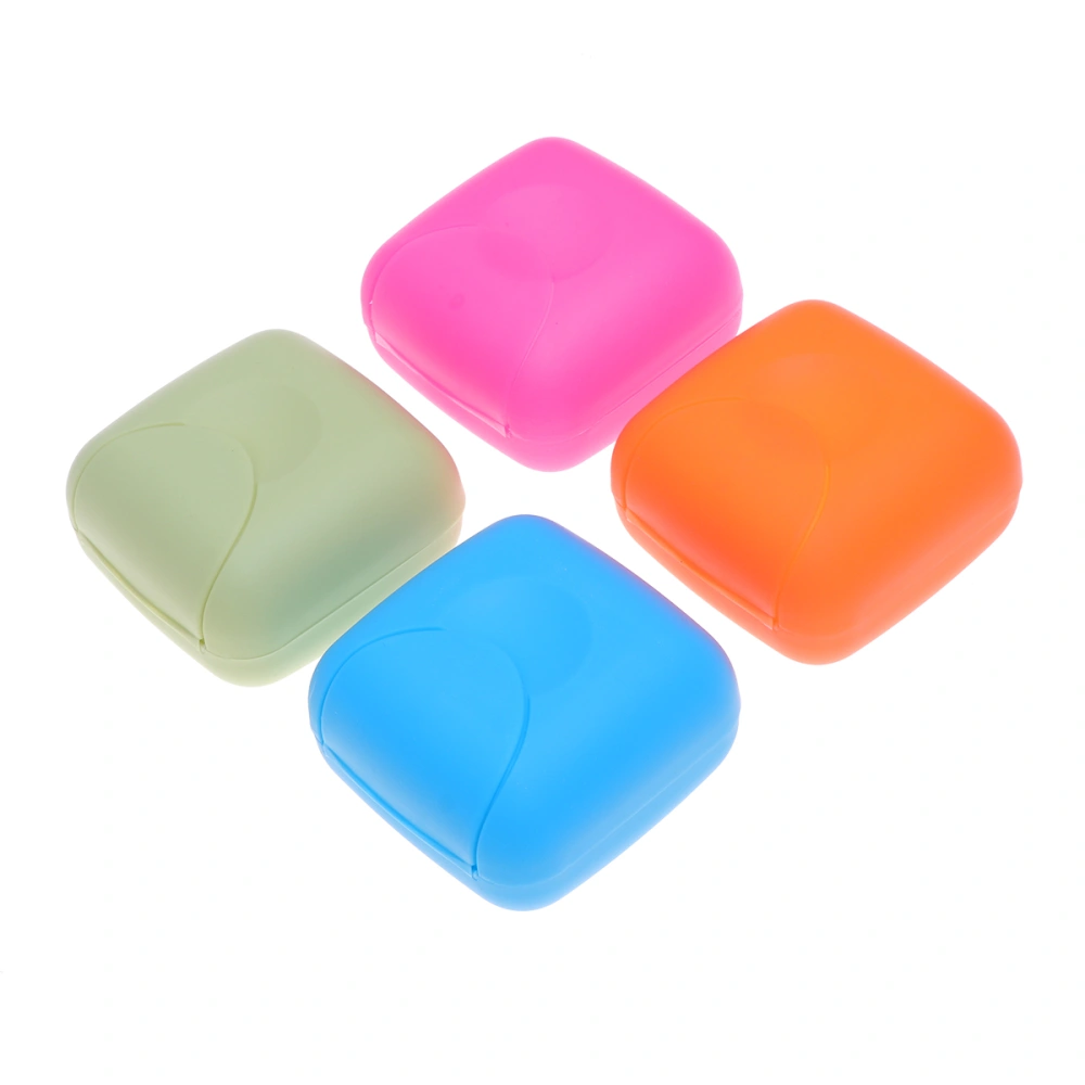 4pcs Soap Box Travel Sealed Portable Holder Household Soap Dish Bathroom Soap Savers Case Container for Camping Gym Small Size (Blue, Rosy, Orange and Pink)