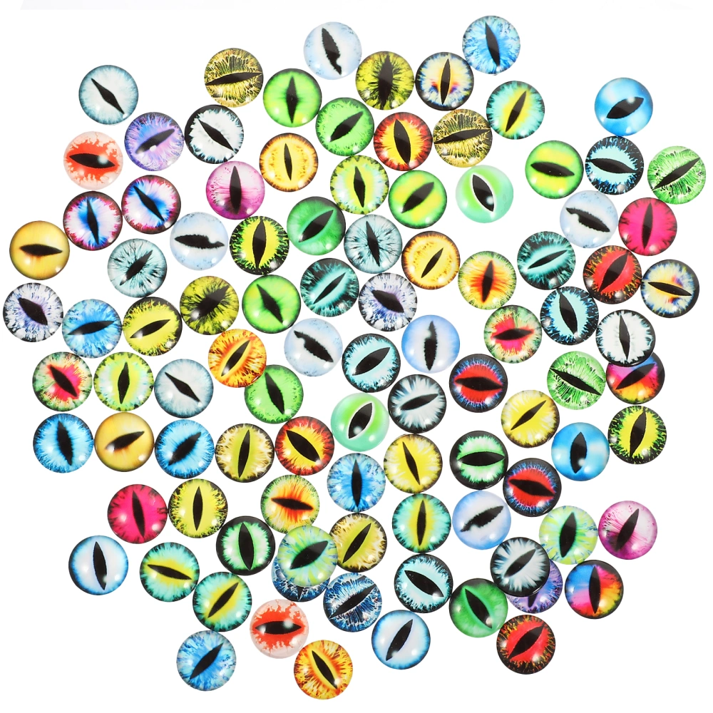 100pcs Glass DIY Eyeball Decors Glass Round Eyeballs DIY Doll Making Supplies (Mixed Style)