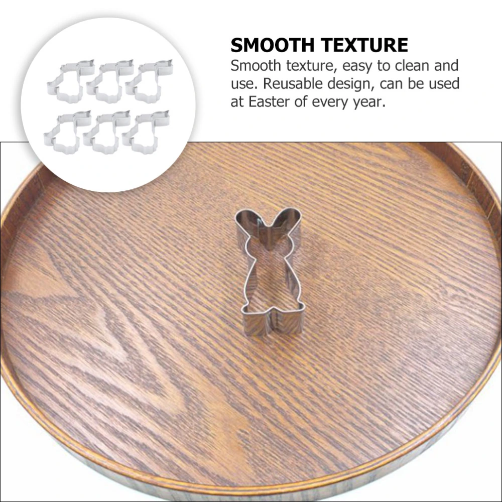 6pcs Easter Biscuit Mould Bunny Shape Cookie Mould Baking Tool (Random Style)